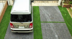 駐車場に人工芝を活用したイメージ